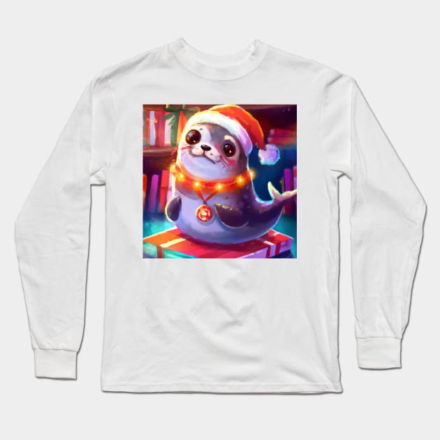 Cute Seal Drawing Long Sleeve T-Shirt by Play Zoo